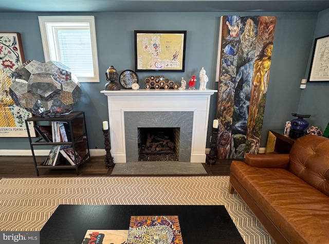 living room featuring hardwood / wood-style flooring