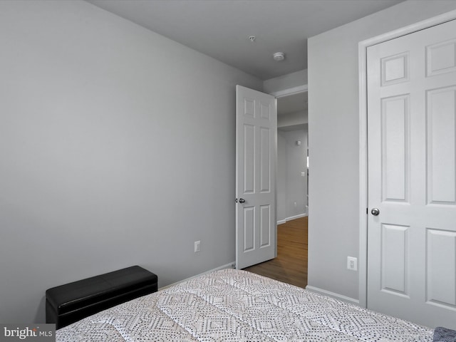 bedroom featuring hardwood / wood-style floors