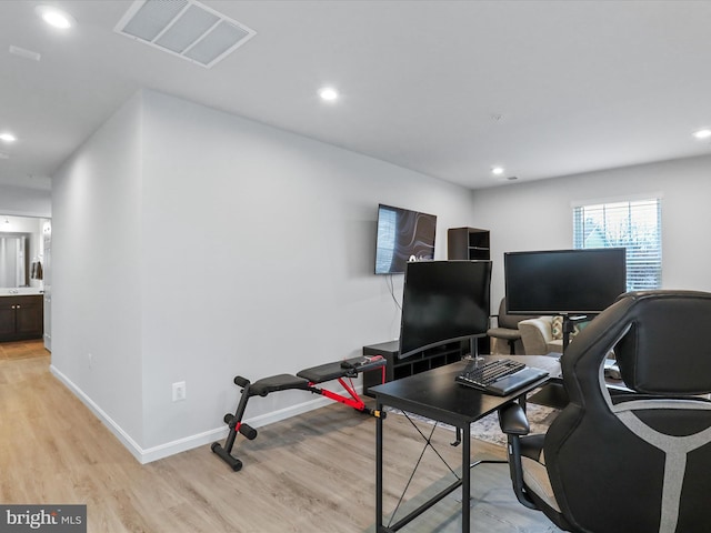 interior space with light wood-type flooring