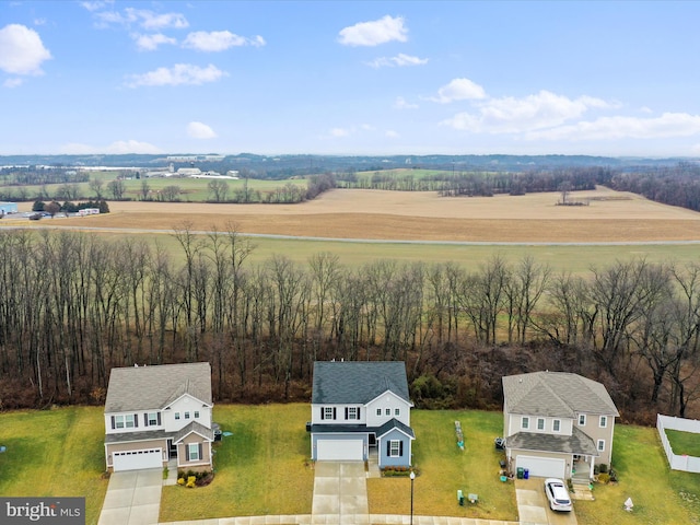 drone / aerial view featuring a rural view