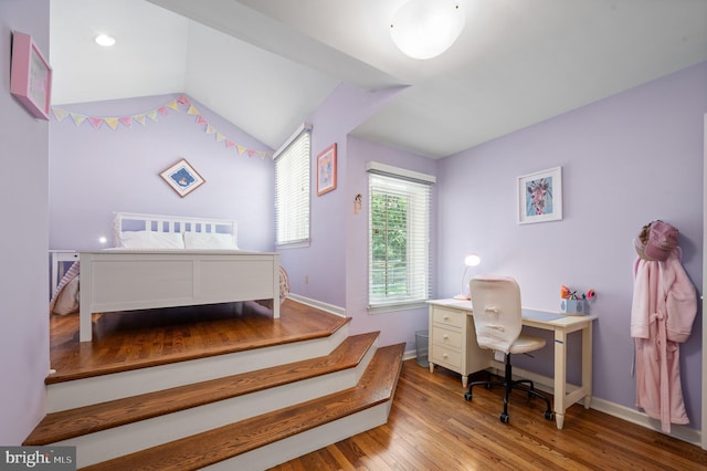 bedroom with light hardwood / wood-style flooring