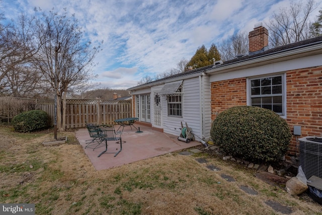 view of patio / terrace featuring central AC