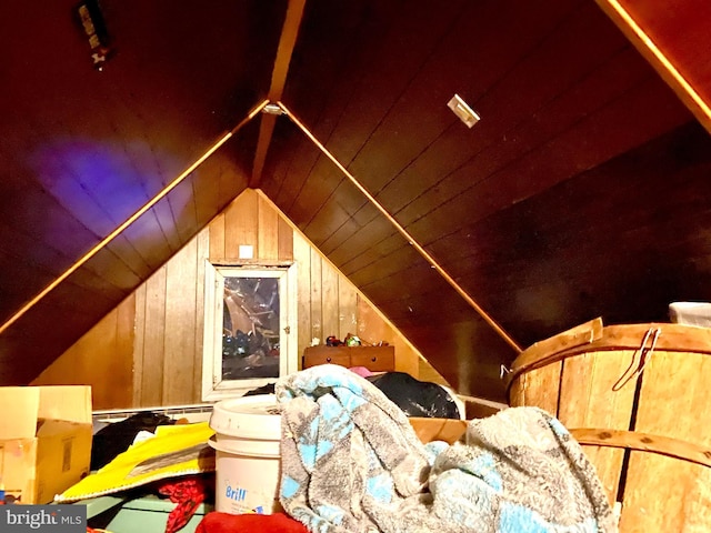 view of unfinished attic