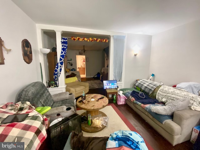 living room featuring hardwood / wood-style floors