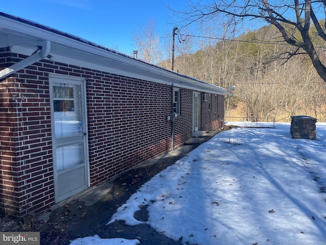 view of snowy exterior