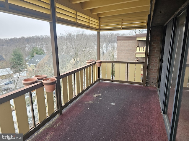 view of unfurnished sunroom