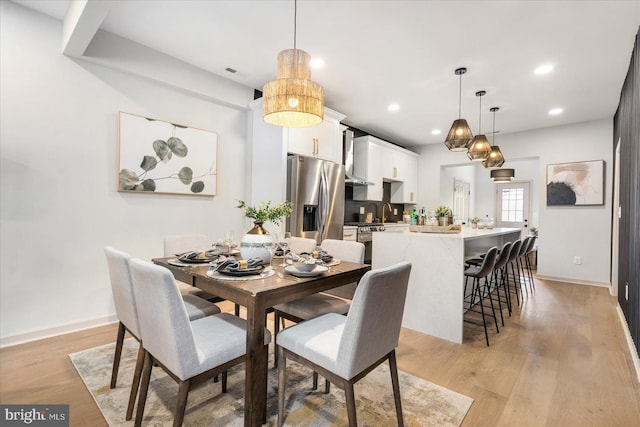 dining room featuring light hardwood / wood-style flooring