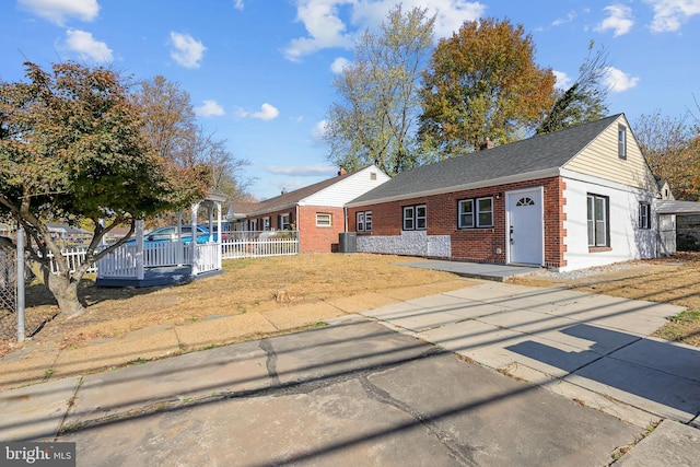 view of front of property with central AC