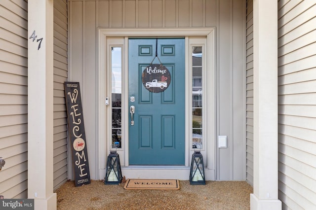 view of doorway to property