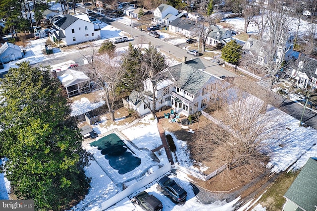 view of snowy aerial view