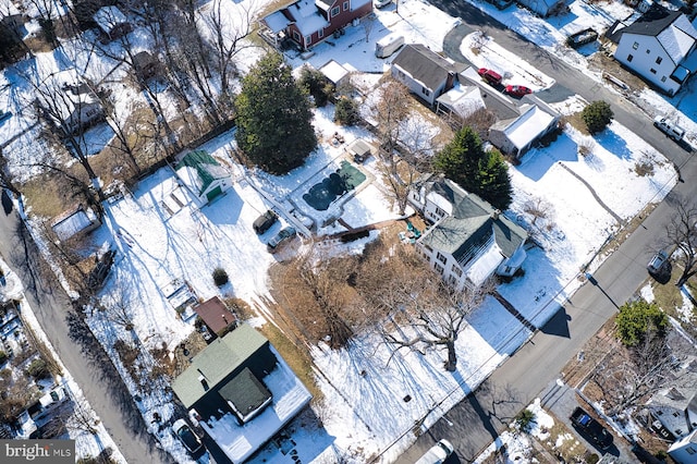 view of snowy aerial view