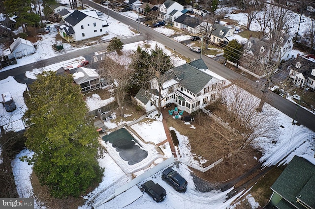 view of snowy aerial view