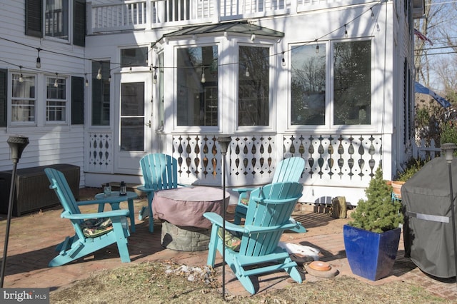 view of patio with area for grilling