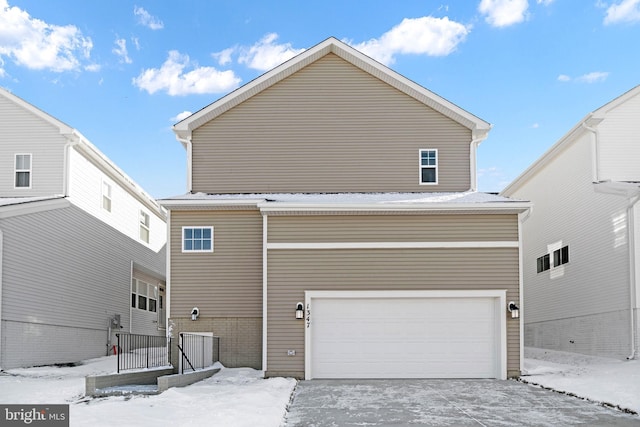 exterior space featuring a garage