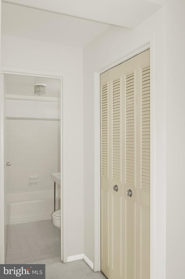 interior space featuring light tile patterned floors