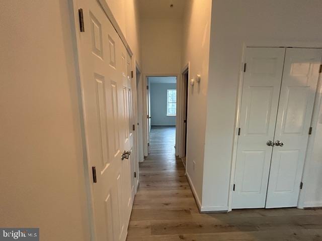 hall featuring light hardwood / wood-style floors