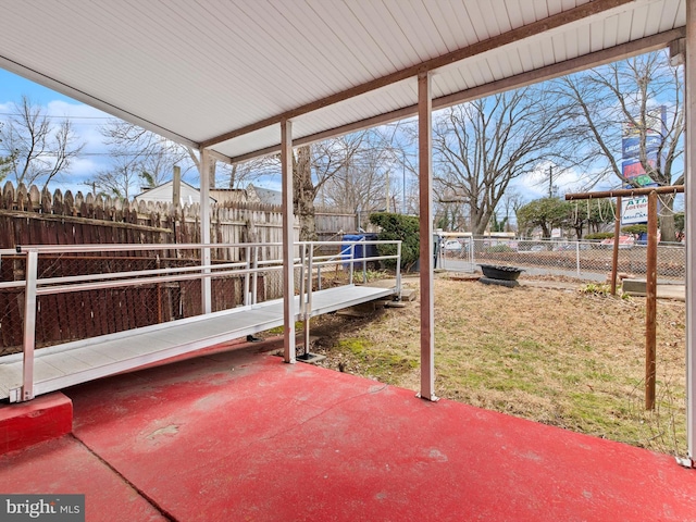 view of patio with a fenced backyard