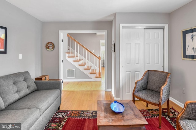 living room featuring hardwood / wood-style floors