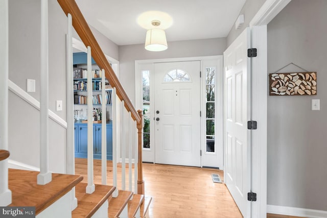 entryway featuring light hardwood / wood-style flooring