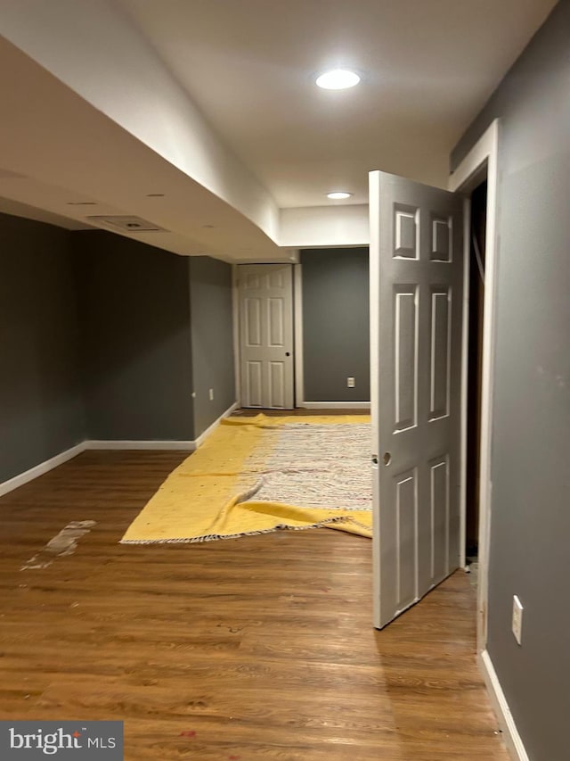 interior space featuring wood-type flooring