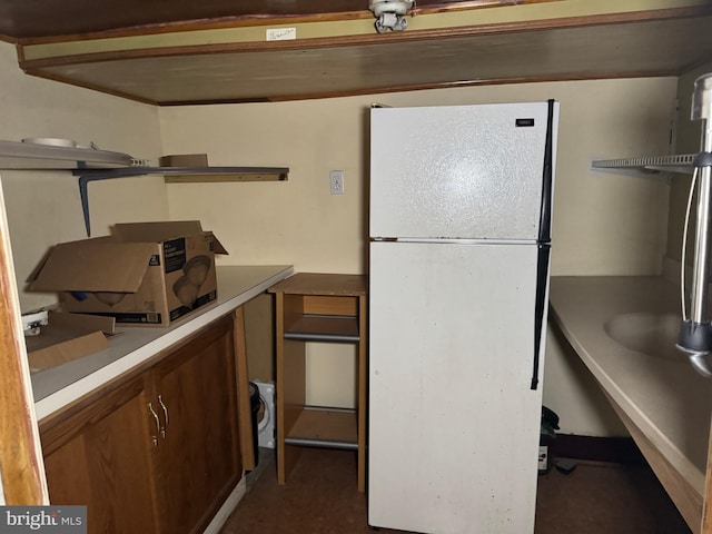 kitchen featuring white refrigerator