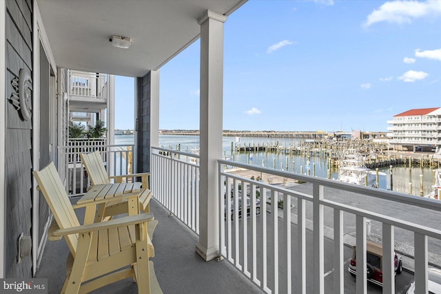 balcony with a water view