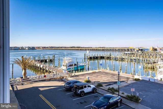 water view featuring a boat dock