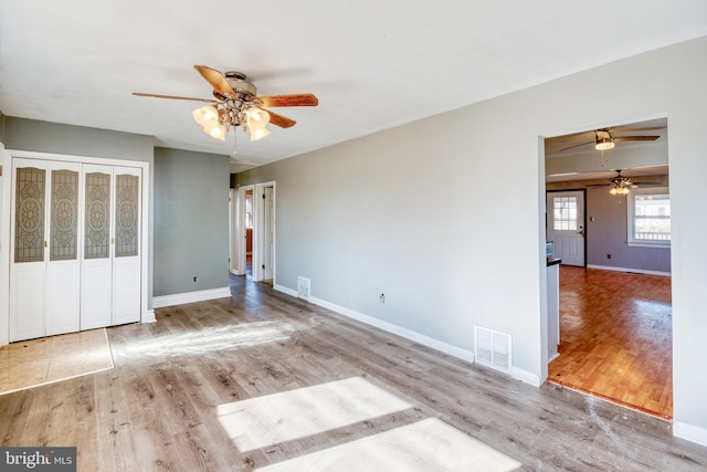 unfurnished bedroom with light hardwood / wood-style flooring