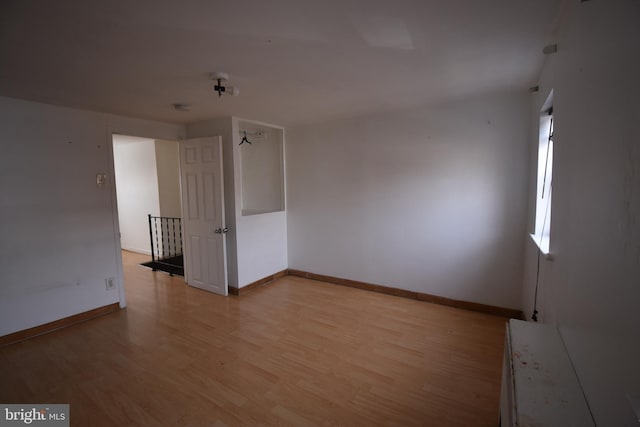 empty room featuring light wood-type flooring