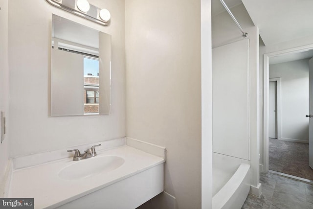 full bath with vanity and shower / bathing tub combination