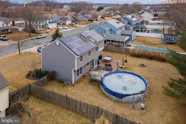 aerial view featuring a residential view