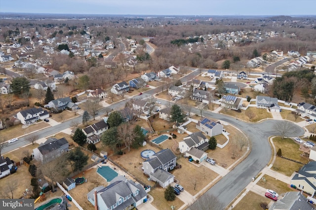 bird's eye view with a residential view