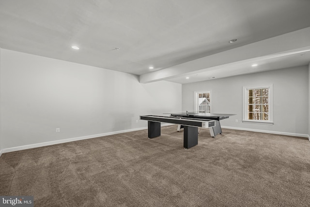 playroom featuring carpet floors