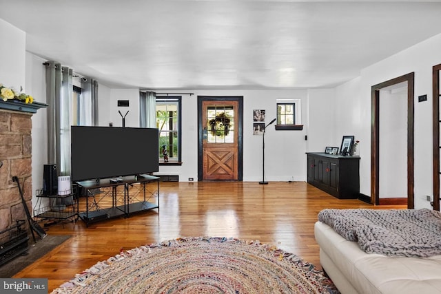 living room featuring hardwood / wood-style flooring