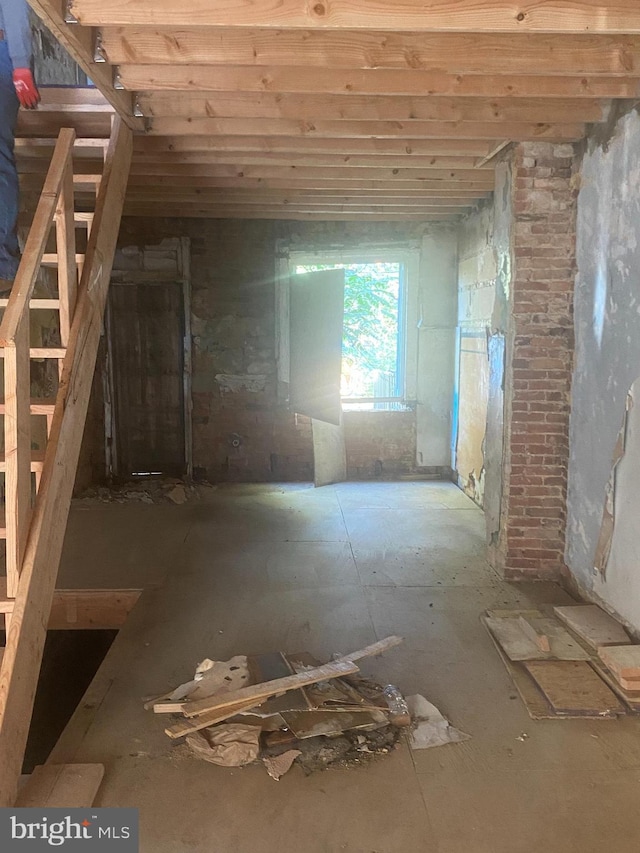 view of unfinished attic