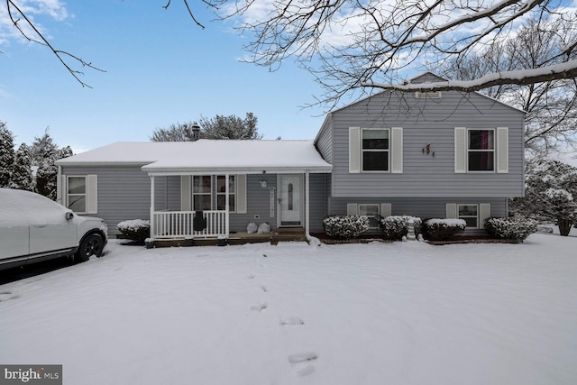 tri-level home with covered porch