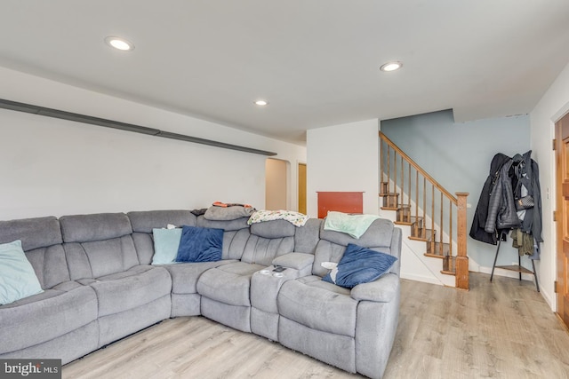 living room featuring light hardwood / wood-style floors