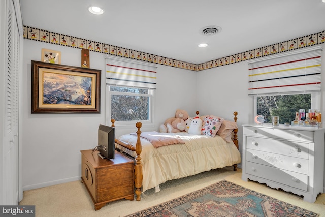 view of carpeted bedroom