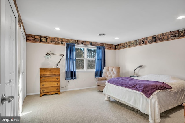 view of carpeted bedroom