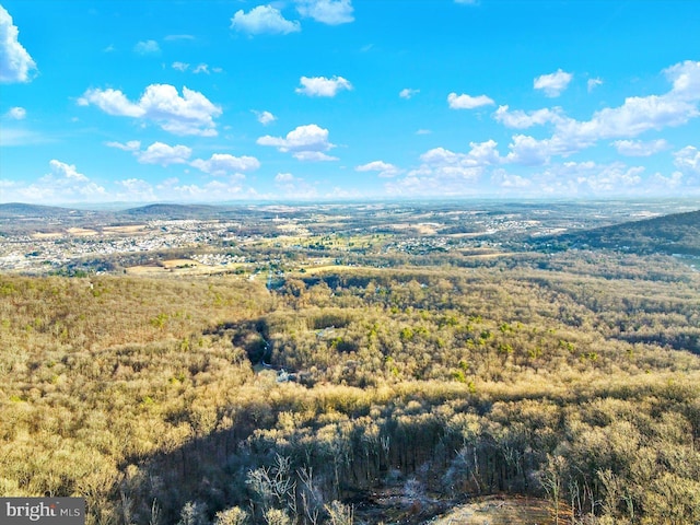 aerial view featuring a mountain view