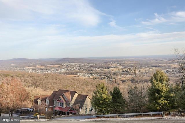 aerial view featuring a mountain view