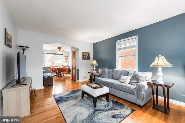 living room featuring hardwood / wood-style floors