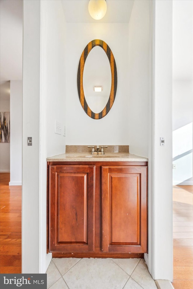 bathroom featuring vanity and tile patterned floors