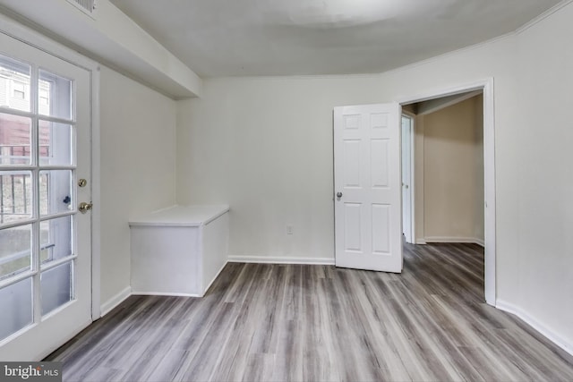 empty room featuring light wood-type flooring