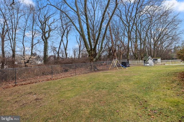 view of yard featuring a playground