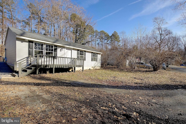 view of front of home featuring a deck