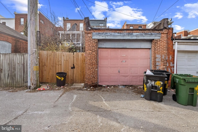 view of garage