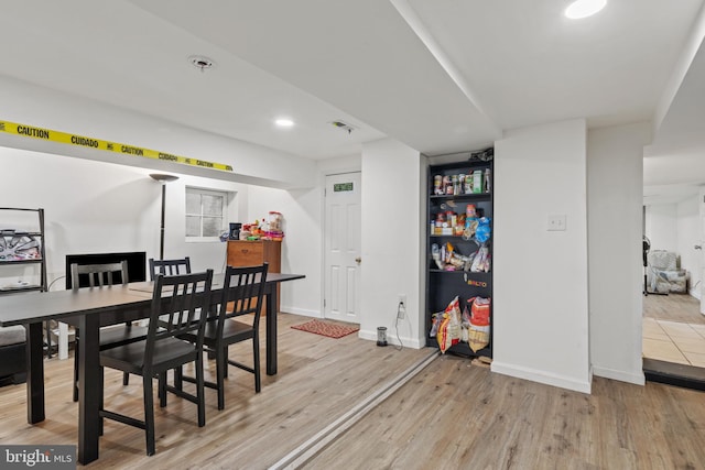 dining area featuring light hardwood / wood-style floors