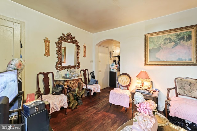 sitting room featuring hardwood / wood-style flooring