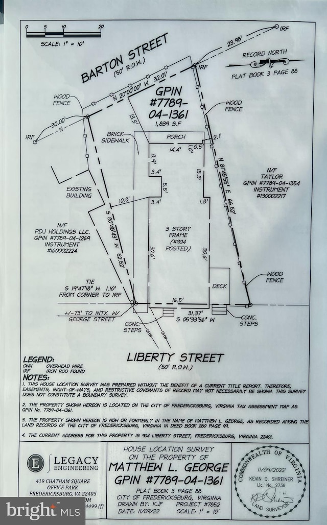 904 Liberty St, Fredericksburg VA, 22401 land for sale